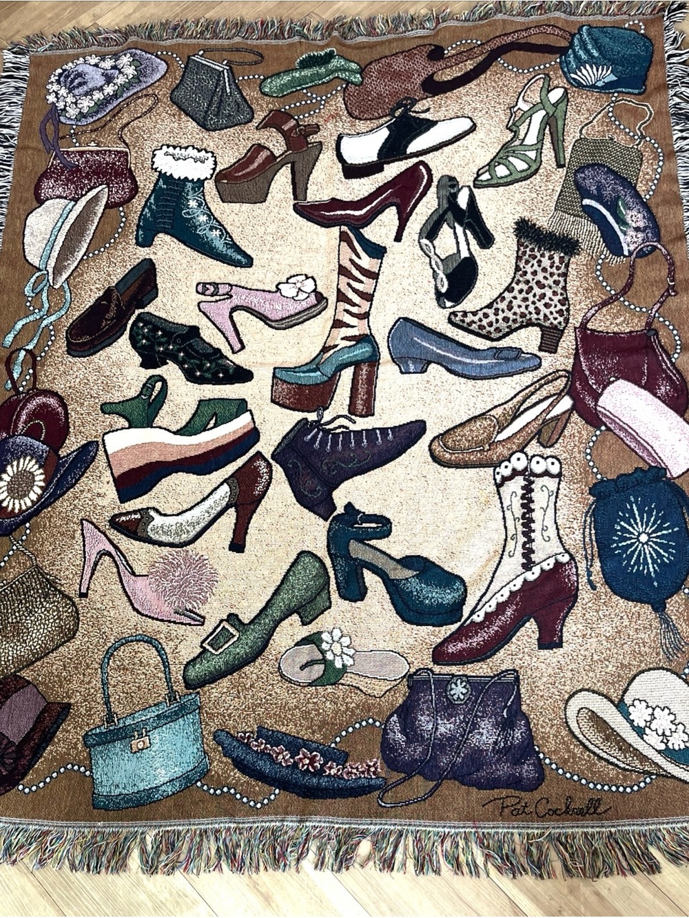 Tapestry Wall Hanging Fashion Hats Purse Shoes Signature Collectio Pat Cocknell